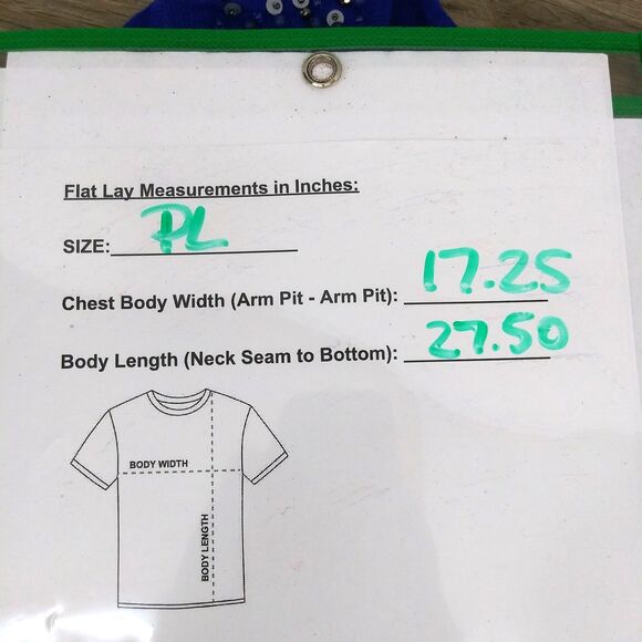 Ruby Rd Blouse Women Size PL Blue Long Sleeve Beaded Sequin Rayon Top - Picture 4 of 6